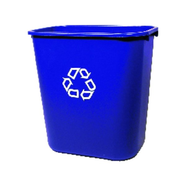 Rubbermaid 7.03 gal Rectangular Recycling Container, Blue, Plastic 295673 BLUE